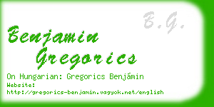 benjamin gregorics business card