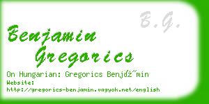 benjamin gregorics business card